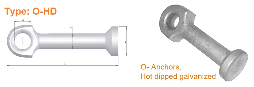lifting anchors type O-HD - Hot Dipped Galvanised